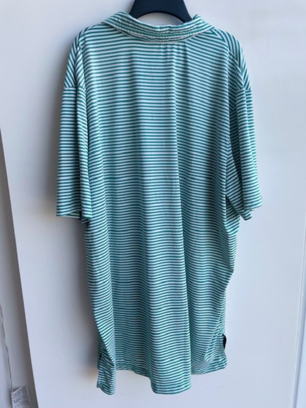 RLX Ralph Lauren Men’s Golf Polo Pine Valley Logo 2XL Green & White Stripe - Picture 8 of 10